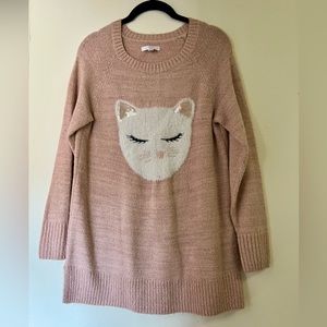Pink Sweater with White Cat, LC Lauren Conrad
